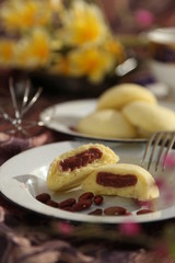 steamed buns filled with red bean paste