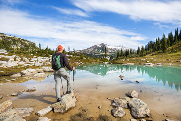 Fototapeta premium Relaxing on mountain lake