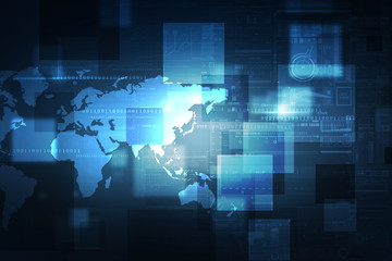 2d illustration world map abstract background