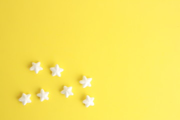 white decoration stars, made with porexpan