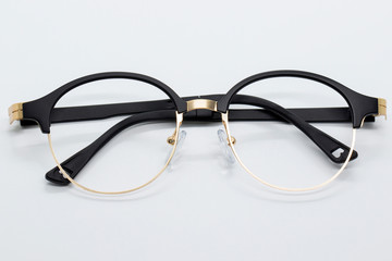 Modern fashionable spectacles isolated on white background, Perfect reflection, Glasses