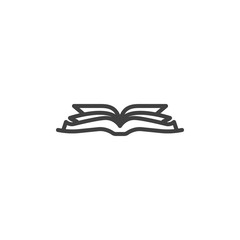 Open book line icon. linear style sign for mobile concept and web design. Book pages outline vector icon. Symbol, logo illustration. Vector graphics