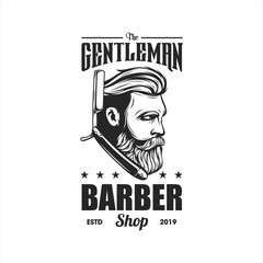 awesome vintage barber logo design