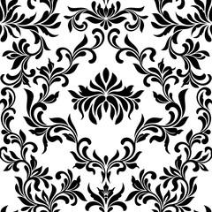 Seamless pattern. Wallpaper in vintage style. Background Damask. Texture for print, wallpaper, home decor, textile, package design