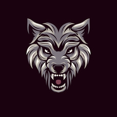 awesome angry wolf logo design