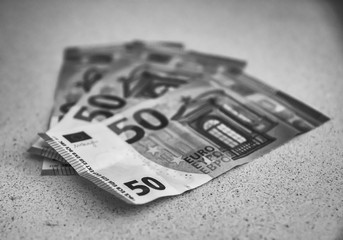 Dinero en metálico, billetes de euro 