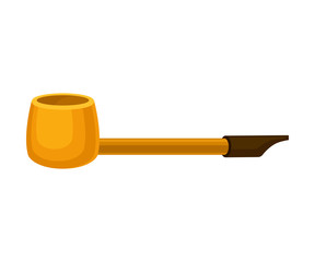 Bronze smoking pipe. Vector illustration on white background.