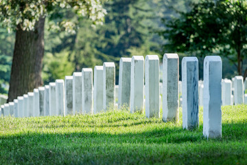 Grave stones in Arlington cemetery, Arlington, Virginia, USA.