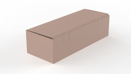 Tea packaging Blank paper box, cardboard container full of rectangular tea bags. Food product advertising mock up template. 3d illustration