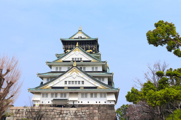 Osaka castle, Japanese ancient castle in Osaka, Japan