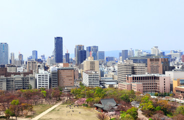 Aerial view on Osaka, Japan