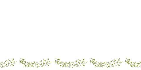 Banner template with doodle floral lettering.