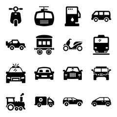Vehicle Glyph Icons Pack
