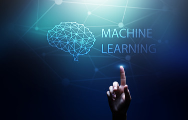 Machine Deep learning algorithms and AI Artificial intelligence. Internet and technology concept on...