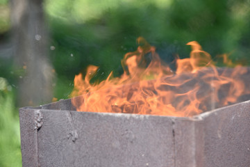 flame in the iron box