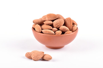 fresh roasted almonds in bowl