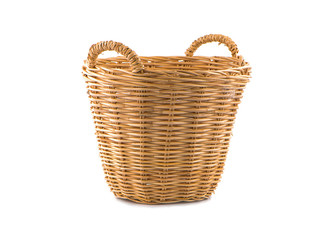 Obraz premium Vintage weave wicker basket isolated on white background