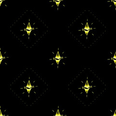 Obraz premium hand drawn gold sparkling gem on a black background