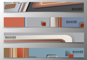 Set of background banners with a composition of stone and brick colors. Vector geometric design