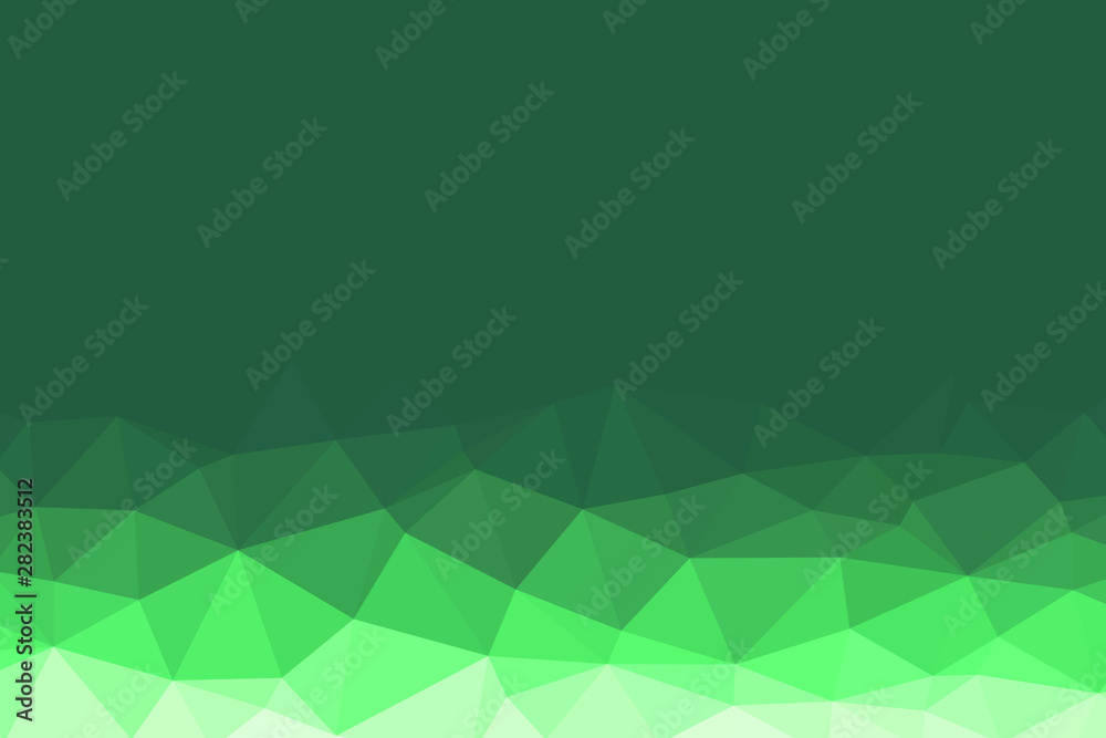 Wall mural green geometric rumpled triangular low poly origami style gradient illustration graphic background.