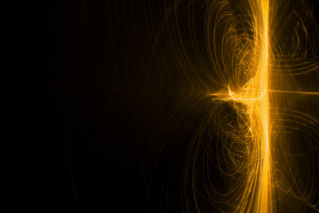yellow glow energy wave. lighting effect abstract background for your business.