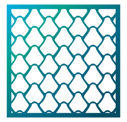 Vector laser cut square panel. Pattern template for decorative panel.  Perfect for gift box silhouette ornament, wall art, screen, panel fence, partition, gate  or coaster. Jigsaw die cut ornaments.  - 282383989