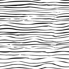 Abstract Seamless Pattern. Grunge Vector Brush Strokes Striped Background. Shaky Geometric Lines. Hand drawn stripes pattern for print, textile design, fashion. Distress painted texture.  - 282384198
