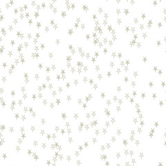 Abstract vector seamless pattern with chaotic stars. Classical neutral backdrop. Hand drawn randomly scattered gray stars on white background. Repeating backdrop  - 282384369