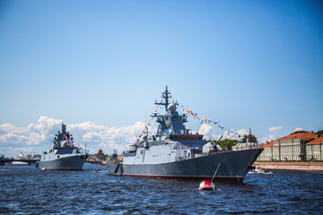gray patrol ship at the marina in the city