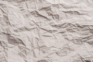 Beige wrinkled paper. Waste recycling concept. Abstract art background. Copy space.