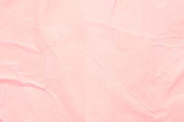 Coral pink wet paper. Wrinkled texture layers. Abstract art background. Copy space.