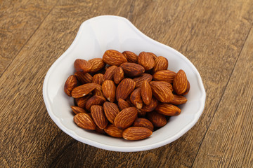 Almonds nuts heap