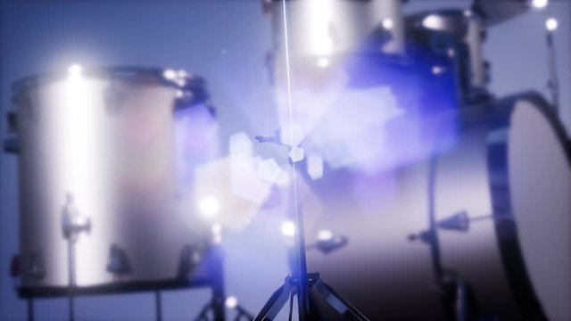 4k drum set with DOF and lense flair