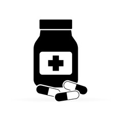 medicine bottle icon, vector illustration