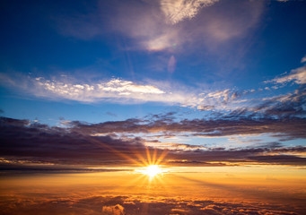 the sunrise view from the top of Mt. FUJI 富士山夜明け