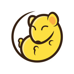 Dormouse cute mascot character logo vector illustration