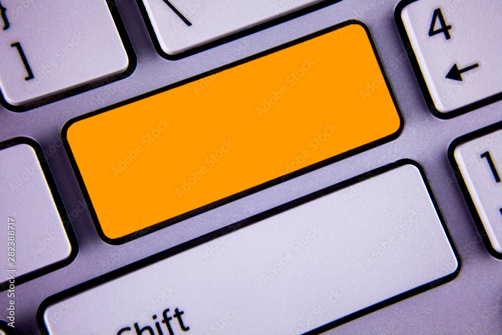 Leinwandbilder Design business concept Empty copy text for Web banners promotional material mock up template. Keyboard key Intention create text computer reflection message