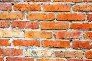 wall of the house of the old red brick. texture and background for designers
