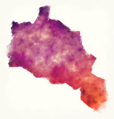 Anseba region watercolor map of Eritrea