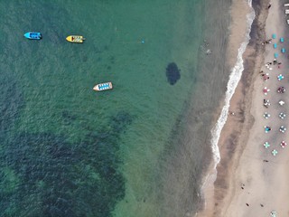 Aerial photo of the Anjuna beach in Goa, Vasco (India)