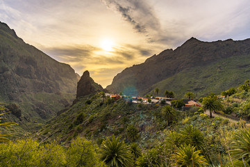 Teneriffa, Masca bei Sonnenuntergang