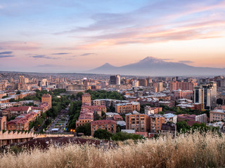 View from the top of Cascade in Yerevan, the capital of Armenia