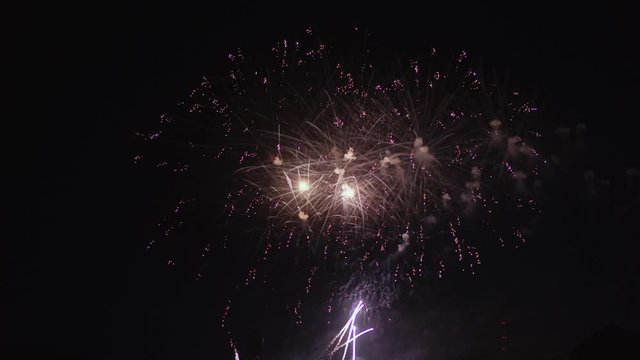 Magnificent colorful fireworks display in festive celebration.