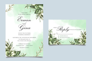 watercolor wedding invitation template card design