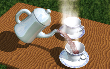  A cup and the steam made in 3D Render