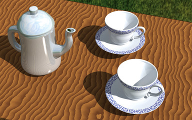  A cup and the steam made in 3D Render