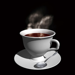  A cup and the steam made in 3D Render