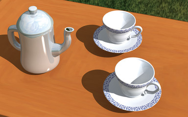  A cup and the steam made in 3D Render
