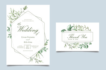 watercolor wedding invitation template card design