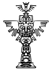 アステカ風のトーテムポール